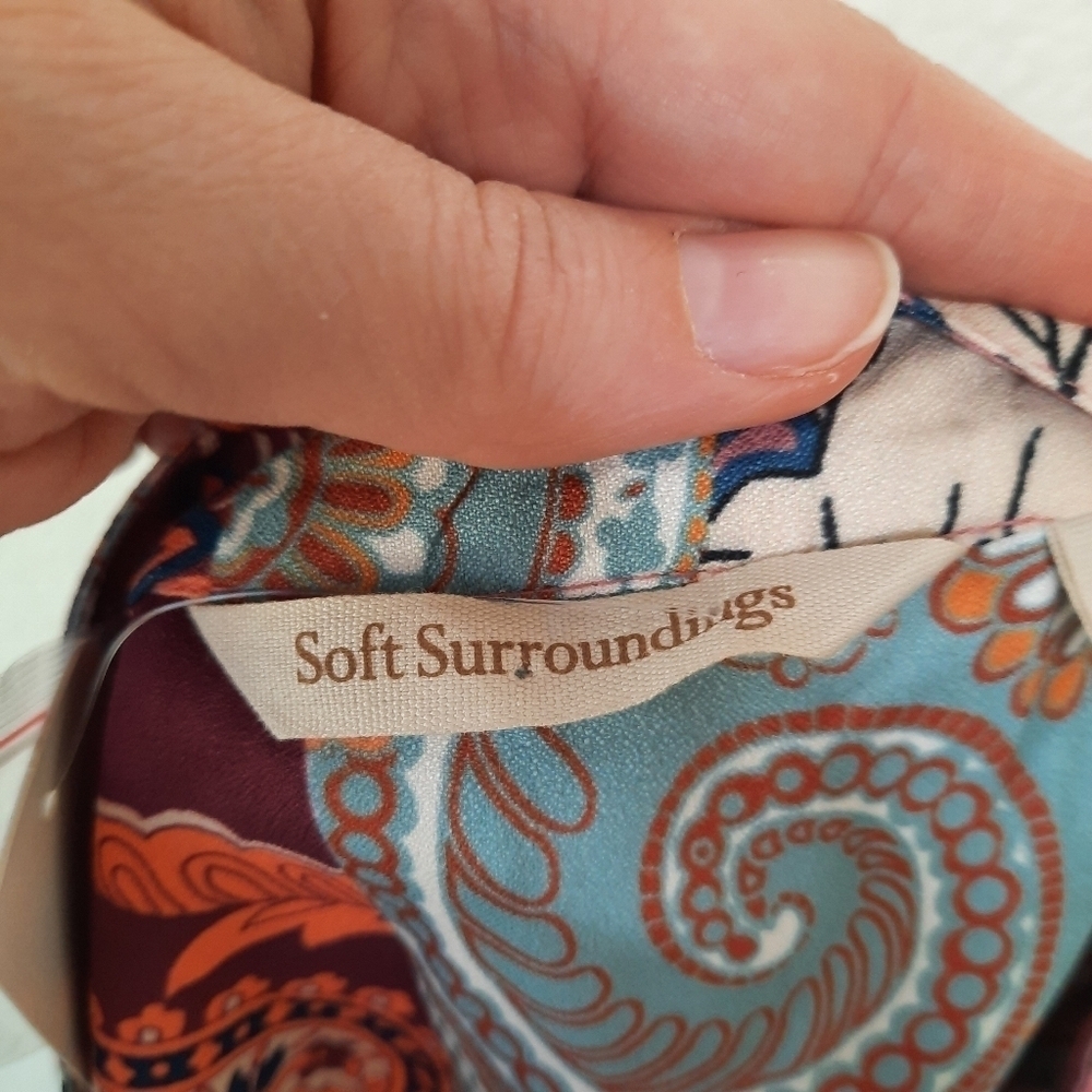 Soft Surroundings Alavadore Fleur Patchwork Top M… - image 4